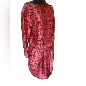 Twenty8Twelve Silk Printed Drop Waist Long Sleeved Feminine Mini Dress Size 4